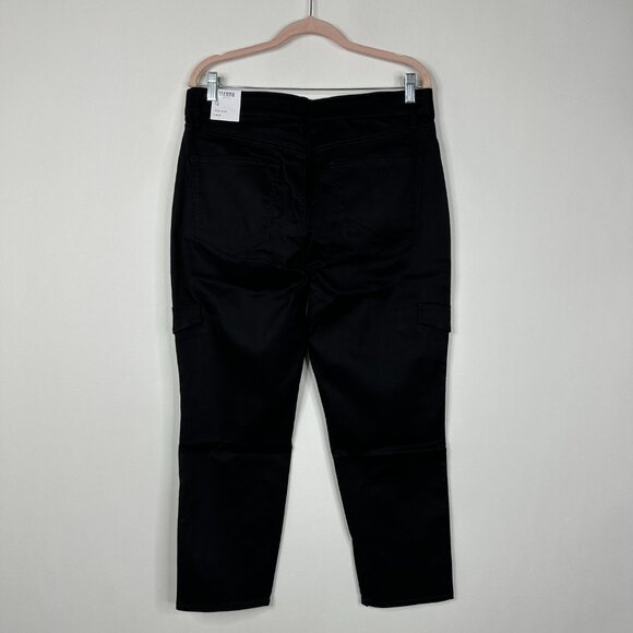 NWT White House Black Market Pants Black 6 High Rise Utility Crop Cargo Ankle - Picture 3 of 11